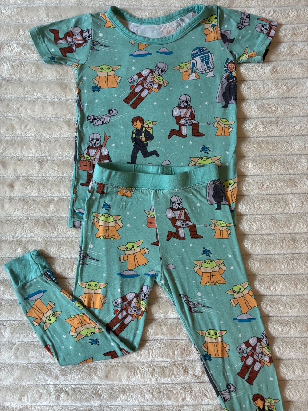 Little Sleepies Mandalorian Pajamas 18-24M Star Wars Bamboo 2 Piece Set